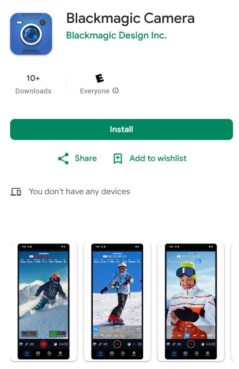 Blackmagic 发布更多 Android 手机的相机应用程序更新