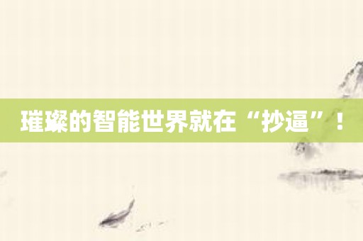 璀璨的智能世界就在“抄逼”！