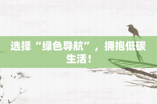 选择“绿色导航”，拥抱低碳生活！