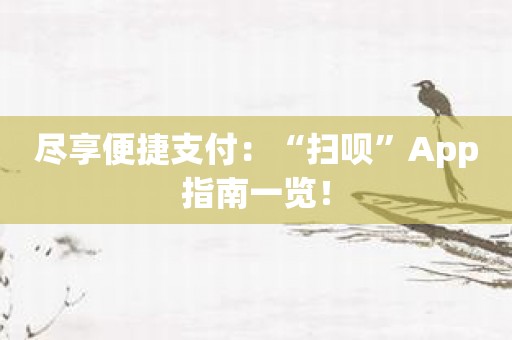 尽享便捷支付：“扫呗”App指南一览！