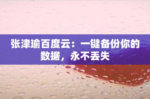 张津瑜百度云：一键备份你的数据，永不丢失