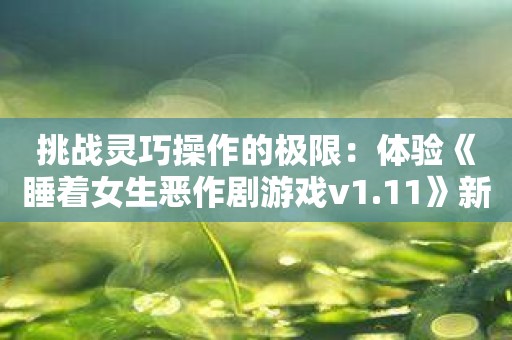 挑战灵巧操作的极限：体验《睡着女生恶作剧游戏v1.11》新版本！