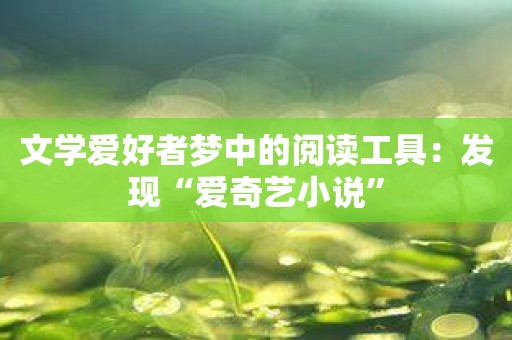 文学爱好者梦中的阅读工具：发现“爱奇艺小说”