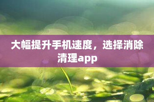 大幅提升手机速度，选择消除清理app