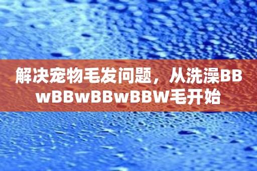 解决宠物毛发问题，从洗澡BBwBBwBBwBBW毛开始