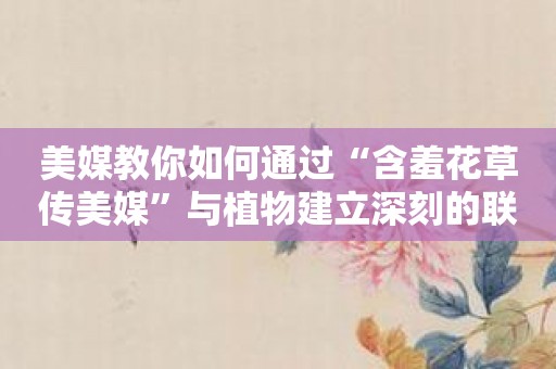 美媒教你如何通过“含羞花草传美媒”与植物建立深刻的联系