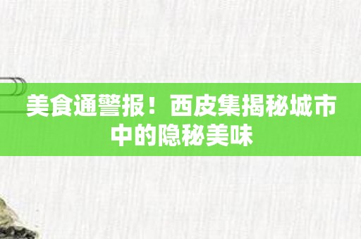 美食通警报！西皮集揭秘城市中的隐秘美味