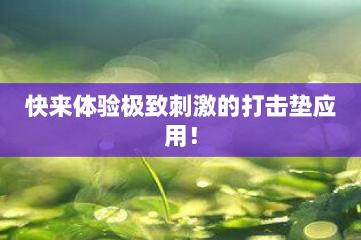 快来体验极致刺激的打击垫应用！