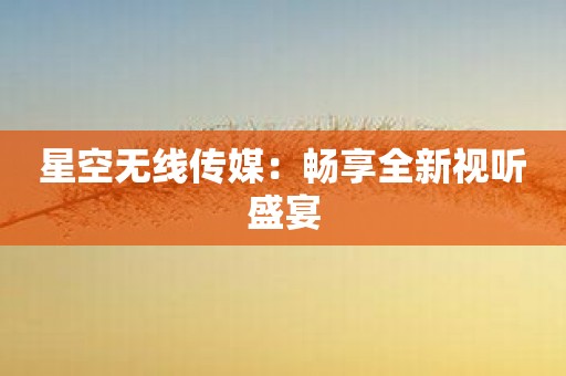 星空无线传媒：畅享全新视听盛宴