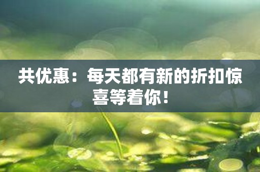 共优惠：每天都有新的折扣惊喜等着你！